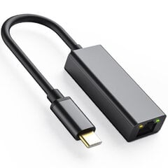 USB-C Gigabit Lan Card 100/1000Mb RJ45 цена и информация | Адаптеры и USB разветвители | 220.lv
