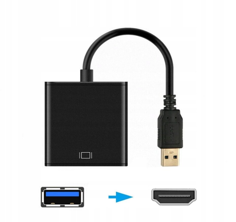 Adapteris datoram, CO2, USB uz HDMI FULL HD pārveidotājs 0110 cena un informācija | Adapteri un USB centrmezgli | 220.lv