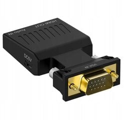Компьютерный адаптер CO2, преобразователь VGA D-SUB в HDMI, со звуком 0109 цена и информация | Адаптеры и USB разветвители | 220.lv