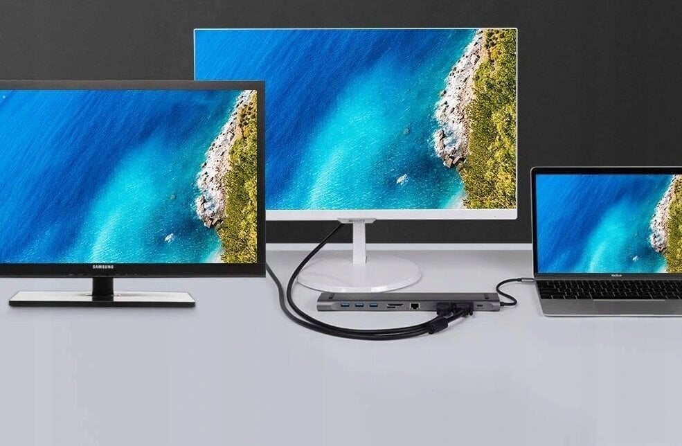 CO2 datora adapteris, 10in1 USB-C Gigabit RJ-45 HDMI 4K HUB priekš Macbook M1 0107 cena un informācija | Adapteri un USB centrmezgli | 220.lv