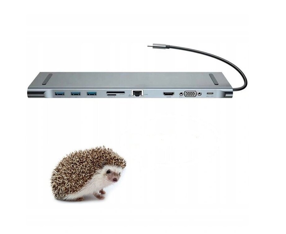 CO2 datora adapteris, 10in1 USB-C Gigabit RJ-45 HDMI 4K HUB priekš Macbook M1 0107 cena un informācija | Adapteri un USB centrmezgli | 220.lv