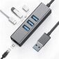 Adapteris HUB 3.0 , 3 USB 3.0 porti + Ethernet RJ45 Gigabit 1000 MB Windows, MacOs, Linux цена и информация | Adapteri un USB centrmezgli | 220.lv