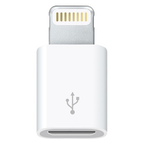 Micro USB - Lightning adapteris iPhone, balts цена и информация | Adapteri un USB centrmezgli | 220.lv