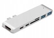 Klēpjdatora koncentrators Co2, 7v1, Apple, MacBook Pro , Air Retina, USB-C, HDMI, SD atmiņas karte, Micro SD, 1 x HD, sudrabots cena un informācija | Adapteri un USB centrmezgli | 220.lv