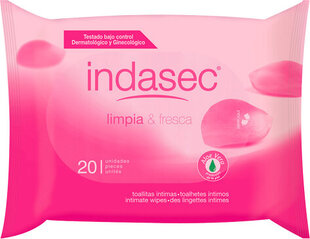 Intīmās higiēnas salvetes Indasec Clean And Fresh Intimate Wipes, 20 gab. cena un informācija | Intīmās higiēnas līdzekļi | 220.lv