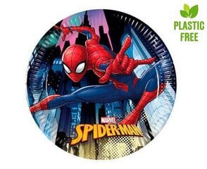 Одноразовые бумажные тарелки 19.5 см, 8 шт "Spiderman Team Up" 93486 цена и информация | Праздничная одноразовая посуда | 220.lv