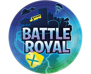 Vienreizējās lietošanas papīra šķīvji 22,8 cm, 8 gab "Battle Royal" 552412 cena un informācija | Vienreizējie trauki | 220.lv