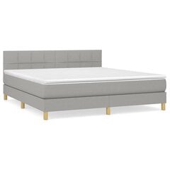vidaXL atsperu gulta ar matraci, gaiši pelēka audums, 160x200 cm цена и информация | Кровати | 220.lv
