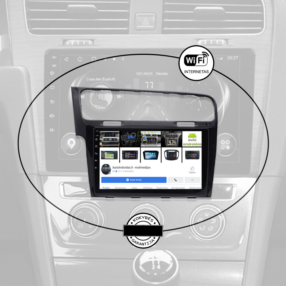 VOLKSWAGEN GOLF 7 2011-21 Android multivides planšetdators 10 collu automašīnas stereo USB/WiFi/GPS/Bluetooth цена и информация | Auto magnetolas, multimedija | 220.lv