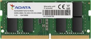 ADATA Premier, 32GB, DDR4, 3200MHz (CL22 AD4S320032G22-SGN) цена и информация | Оперативная память (RAM) | 220.lv