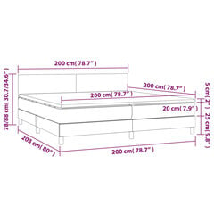 vidaXL atsperu gultas rāmis ar matraci, krēmkrāsas audums, 200x200 cm cena un informācija | Gultas | 220.lv