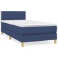 vidaXL atsperu gultas rāmis ar matraci, zils, 80x200 cm, audums cena un informācija | Gultas | 220.lv