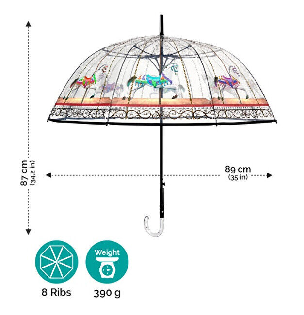 Sieviešu neapbruņots lietussargs 26290 cena un informācija | Lietussargi sievietēm | 220.lv