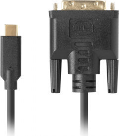 Lanberg USB C uz DVI-D Kabelis Lanberg CA-CMDV-10CU-0018-BK Melns 1,8 m цена и информация | Kabeļi un vadi | 220.lv