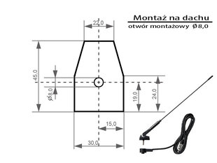 Reguliuojama automobilninė antena Blow FMD340 cena un informācija | Blow Auto preces | 220.lv