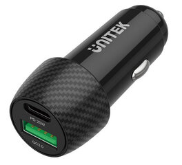 UNITEK CAR CHARGER 38W, USB-A USB-C, QC3.0, P1400A цена и информация | Зарядные устройства для аккумуляторов | 220.lv