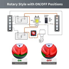 Переключатель аккумулятора, Briidea 12V-48V, разделитель батареи Haupt Switch для автомобилей, внедорожников, автомобилей, морских лодок, UTV, транспортных средств и автомобилей (включено/выключение) цена и информация | Авто принадлежности | 220.lv