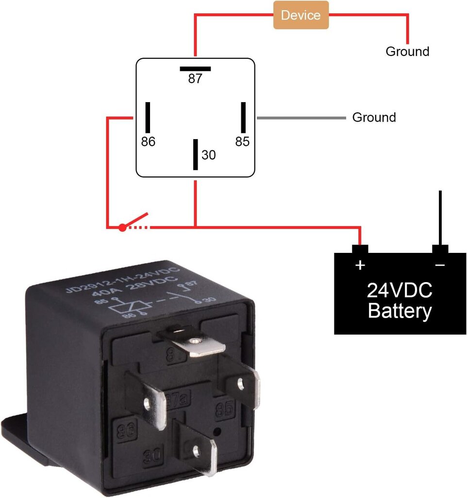 Ehdis 5 gabalu auto relais 24v 40a 4 Pin Auto Relais SPST modelis Nr. cena un informācija | Auto piederumi | 220.lv