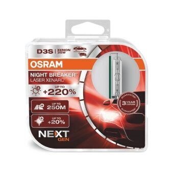 Osram D3S ksenona lampa Night Breaker Laser +200% 2 gab. cena un informācija | Auto spuldzes | 220.lv