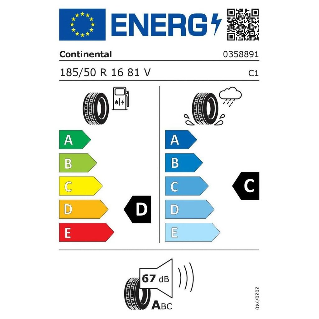 Auto Riepa Continental CONTIPREMIUMCONTACT 185/50VR16 cena un informācija | Vasaras riepas | 220.lv