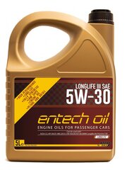 Высокоэффективное полностью синтетическое моторное масло Entech Oil 5w30 Long Life III, 5 л цена и информация | Моторное масло | 220.lv