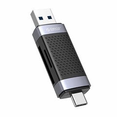 Orico CD2D-AC2-BK-EP TF| SD atmiņas karšu lasītājs, USB + USB-C (melns) цена и информация | Адаптеры и USB разветвители | 220.lv