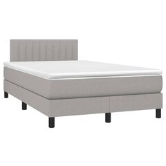vidaXL atsperu gulta ar matraci, gaiši pelēka audums, 120x200cm цена и информация | Кровати | 220.lv