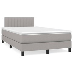 vidaXL atsperu gulta ar matraci, gaiši pelēka audums, 120x200cm cena un informācija | Gultas | 220.lv