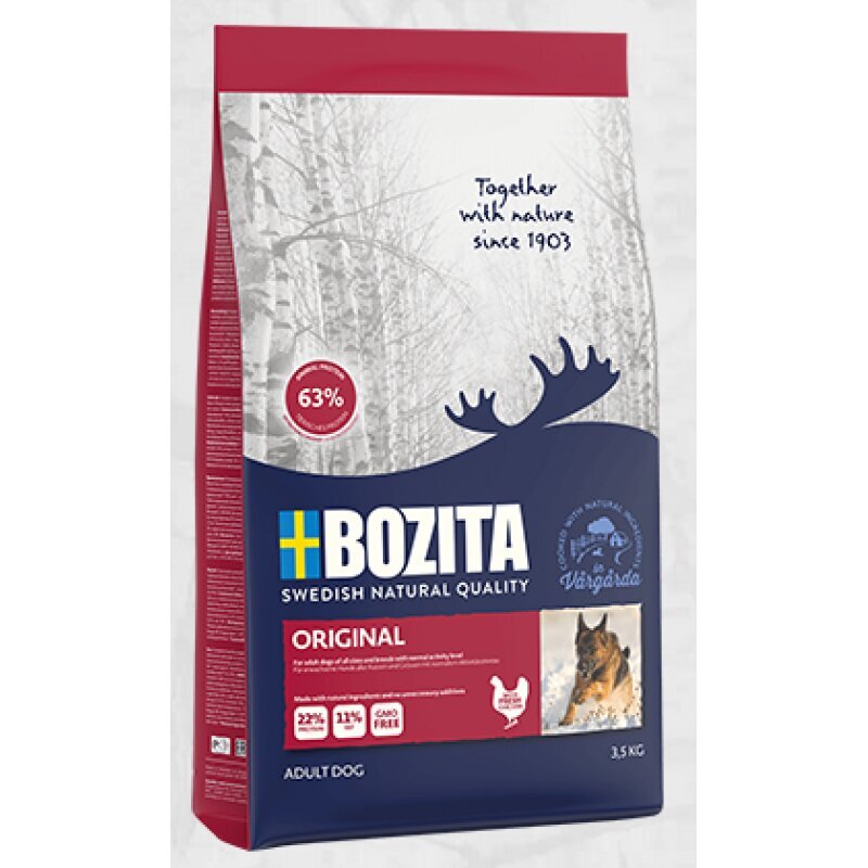 Bozita Dog Original, 3.5kg - sausā barība ar vistu pieaugušiem suņiem, Z 020027 cena un informācija | Sausā barība suņiem | 220.lv