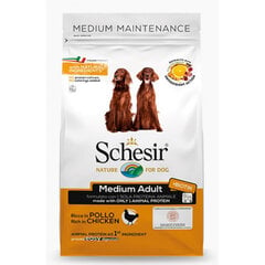 SCHESIR Medium Adult Chicken, 3kg - sausā barība ar vistu vidējo šķirņu pieaugušiem suņiem, Z 020020 cena un informācija | Sausā barība suņiem | 220.lv