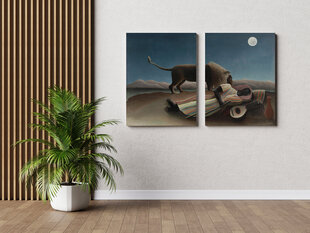 Glezna 2 daļas Guļošā čigāniete, Anrī Ruso, 140x100 cm, Wolf Kult cena un informācija | Gleznas | 220.lv