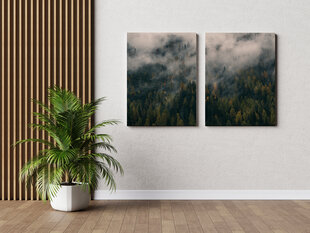 Glezna 2 daļas Mežs miglā, 140x100 cm, Wolf Kult cena un informācija | Gleznas | 220.lv