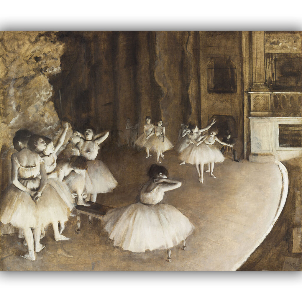 Glezna Baleta mēģinājums uz skatuves, Edgars Degā, 60x50 cm cena un informācija | Gleznas | 220.lv