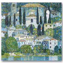 Glezna Baznīca Kasonā (Gustavs Klimts), 40x40 cm cena un informācija | Gleznas | 220.lv