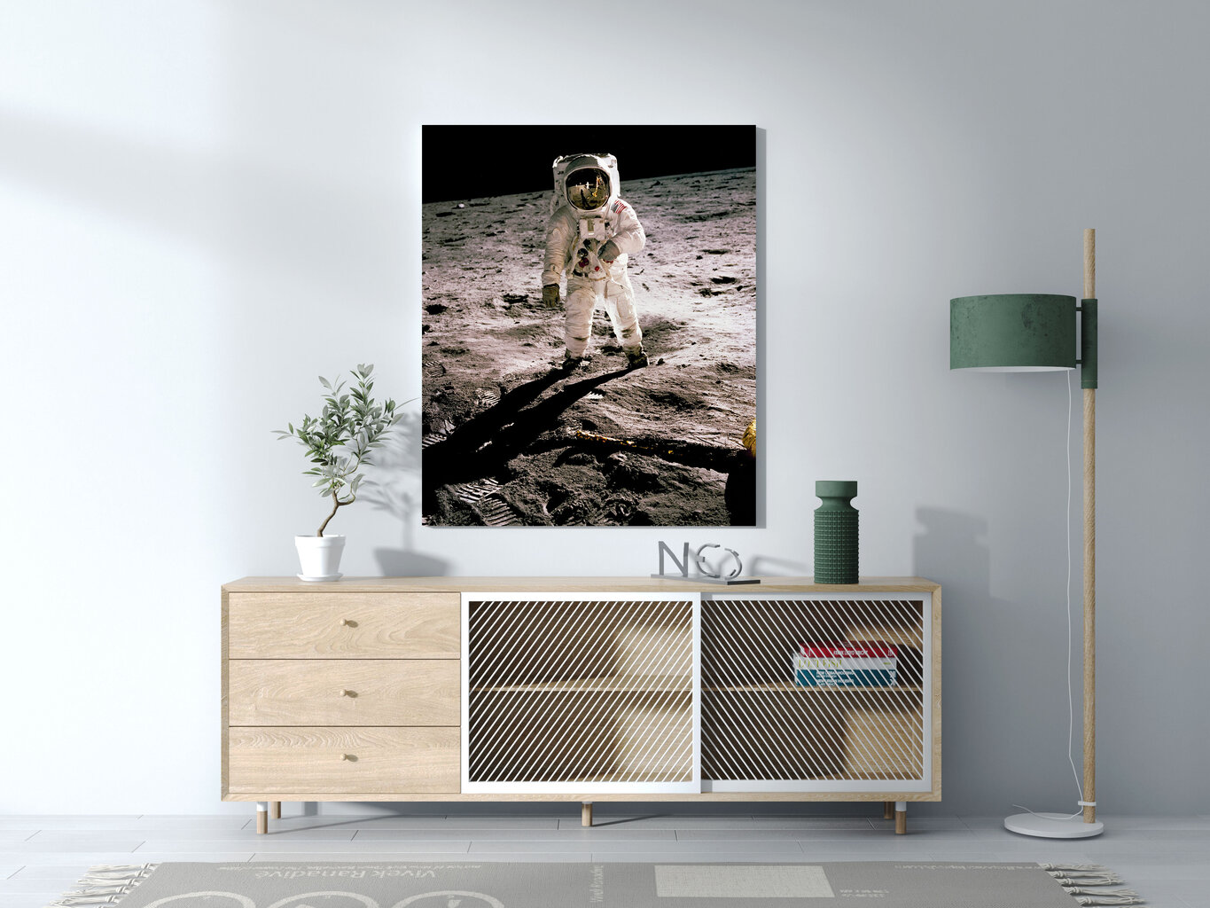Glezna Edvīns Oldrins uz Mēness, 100x70 cm цена и информация | Gleznas | 220.lv