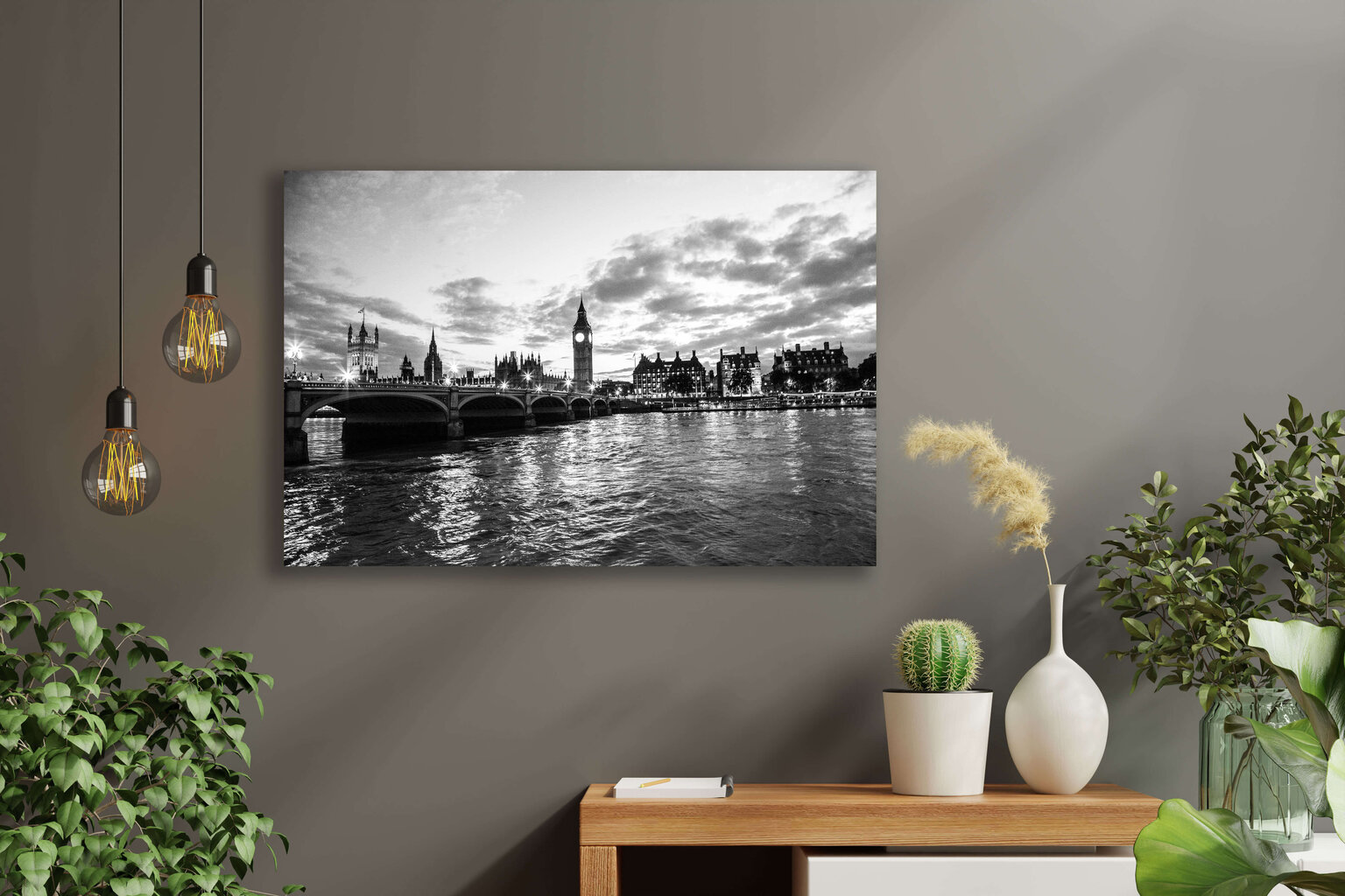 Glezna Melnbaltā Londona, 60x80 cm cena un informācija | Gleznas | 220.lv