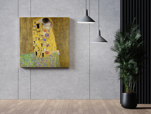 Glezna Skūpsts, Gustavs Klimts, 100x100 cm, Wolf Kult cena un informācija | Gleznas | 220.lv