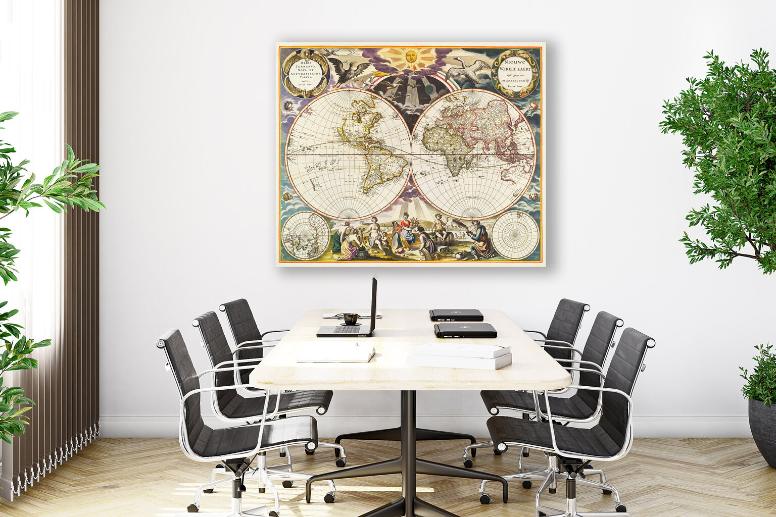 Glezna Vecās pasaules karte 1863, 30x40 cm, Wolf Kult цена и информация | Gleznas | 220.lv