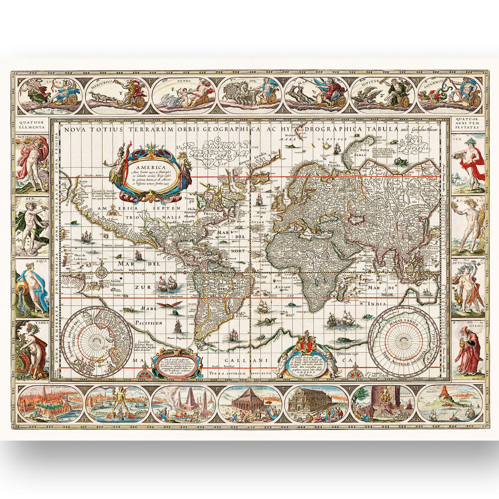 Plakāts Antīkā karte II, 42x59 cm (A2), Wolf Kult cena un informācija | Gleznas | 220.lv