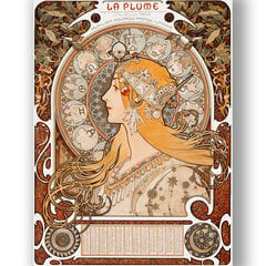 Плакат La Plume, Альфонс Муха, 59 x 84 см (A1), Wolf Kult цена и информация | Картины | 220.lv