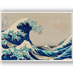 Plakāts Lielais Kanagavas vilnis, Kacušika Hokusai, 59 x 84 cm (A1), Wolf Kult cena un informācija | Gleznas | 220.lv