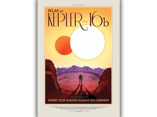 Plakāts NASA: Kepler 16b, 42 x 59 cm (A2), cena un informācija | Gleznas | 220.lv