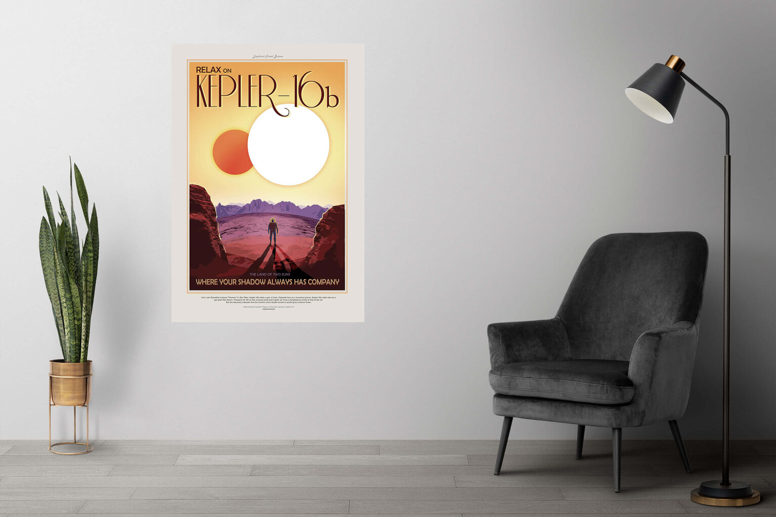 Plakāts NASA: Kepler 16b, 59 x 84 cm (A1), cena un informācija | Gleznas | 220.lv