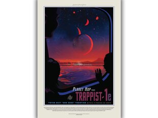 Плакат НАСА: Траппист 1д, 42х59 см (А2), цена и информация | Картины | 220.lv