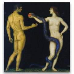 Репродукция Адам и Ева (Франц фон Штук), 100x100 см цена и информация | Картины | 220.lv
