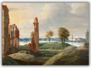 Reprodukcija Biržu pils drupas (1800) (Pranciškus Smugļavičus), 30x40 cm cena un informācija | Gleznas | 220.lv