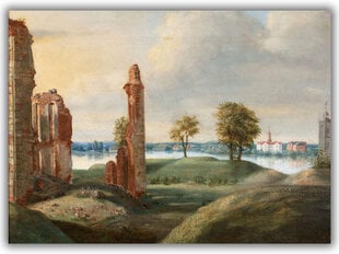 Reprodukcija Biržu pils drupas (1800) (Pranciškus Smugļavičus), 60x80 cm cena un informācija | Gleznas | 220.lv