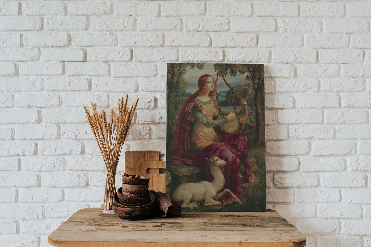 Reprodukcija Dāma ar vienradzi (Armands Points), 60x30 cm cena un informācija | Gleznas | 220.lv