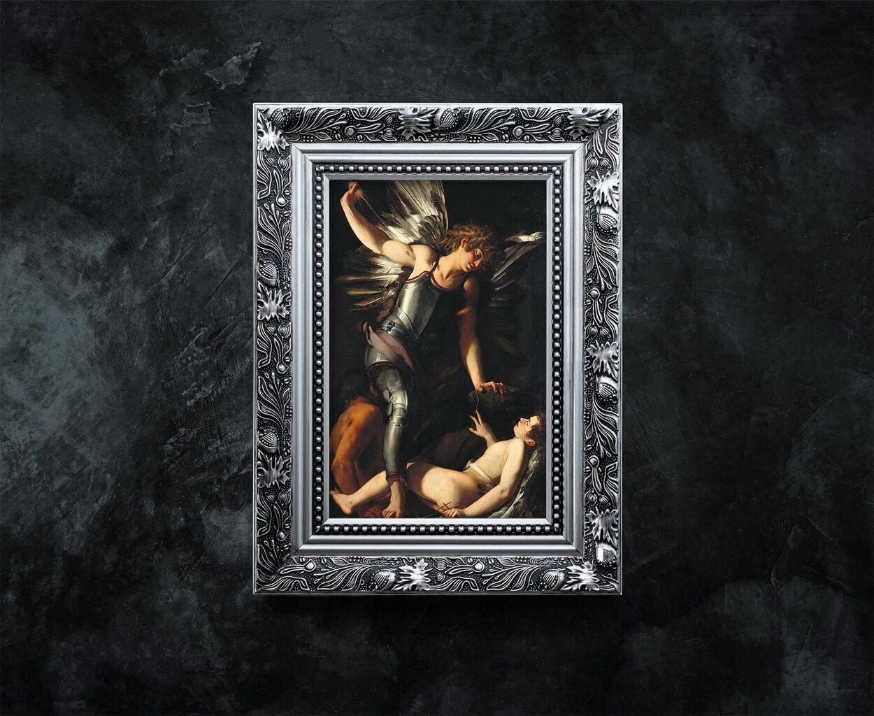 Reprodukcija Dievišķais Erots uzveic Zemes Erotu (Džovanni Baljone), 100x70 cm cena un informācija | Gleznas | 220.lv