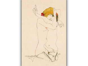 Reprodukcija Divas sievietes apskāvienā (Egons Šīle), 40x60 cm cena un informācija | Gleznas | 220.lv